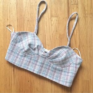 cutest tweed Zara crop bustier S